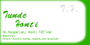 tunde honti business card